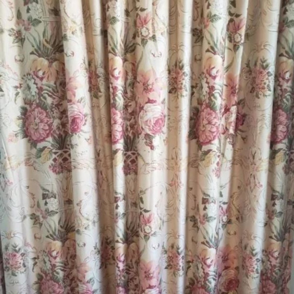 Vintage Ralph Lauren Guinevere Floral Shower Curtain 69 x 72